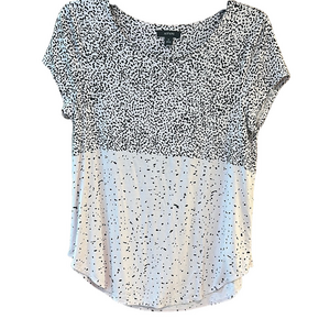 Women's Black and White Speckled Top